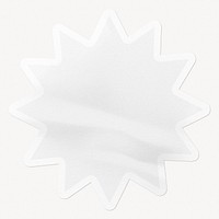Blank explosion shape sticker, wrinkled texture, off white design