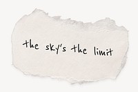 Ripped paper template, DIY stationery with editable quote psd, the sky's the limit