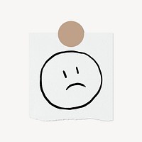 Angry face doodle, stationery paper, illustration, off white design psd