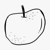 Apple doodle, cute illustration, off white design