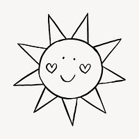 Cute sunshine doodle, drawing illustration, off white design