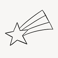 Shooting star doodle, drawing illustration, off white design