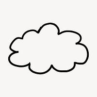 Cute cloud doodle, drawing illustration, off white design