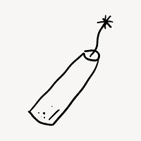 Cute firecracker doodle, drawing illustration, off white design