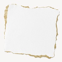 White square torn paper cut out collage element psd