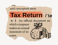 Tax return definition, vintage ripped dictionary word