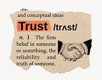 Trust definition, vintage ripped dictionary word