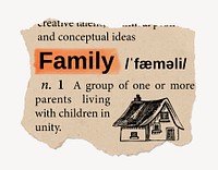 Family definition, vintage ripped dictionary word