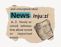 News definition, vintage ripped dictionary word
