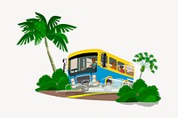 Tour bus sticker, vehicle illustration psd. Free public domain CC0 image.