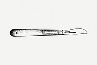 Scalpel drawing, vintage illustration psd. Free public domain CC0 image.