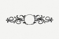 Flourish border drawing, vintage illustration psd. Free public domain CC0 image.