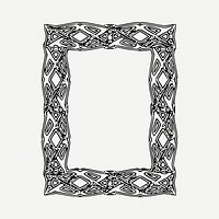 Mirror frame drawing, vintage illustration psd. Free public domain CC0 image.