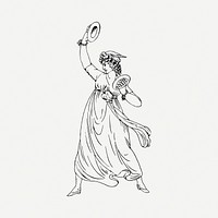 Greek performer drawing, vintage illustration psd. Free public domain CC0 image.