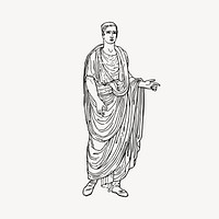 Roman man drawing, vintage illustration psd. Free public domain CC0 image.