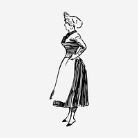 Maid, servant vintage illustration. Free public domain CC0 image.