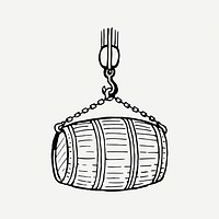 Wooden barrel clipart, vintage object illustration psd. Free public domain CC0 image.