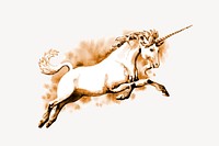 Unicorn clipart, vintage myth creature illustration vector. Free public domain CC0 image.