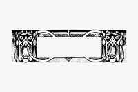 Horror ornament frame drawing, vintage illustration vector. Free public domain CC0 image.