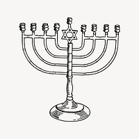 Candelabra drawing, vintage object illustration vector. Free public domain CC0 image.