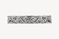 Ornate divider drawing, vintage illustration vector. Free public domain CC0 image.