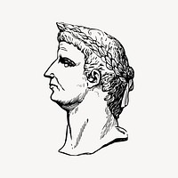 Claudius, Roman Emperor drawing, vintage illustration vector. Free public domain CC0 image.