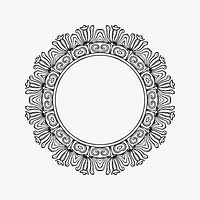 Floral ornate frame drawing, vintage illustration vector. Free public domain CC0 image.