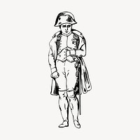 Napoleon Bonaparte clipart, vintage hand drawn vector. Free public domain CC0 image.