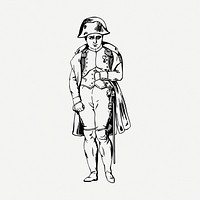 Napoleon Bonaparte drawing, vintage illustration psd. Free public domain CC0 image.