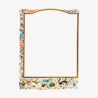 Ornamental border frame clipart, vintage hand drawn vector. Free public domain CC0 image.