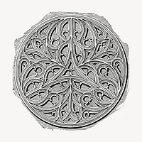 Celtic badge clipart, vintage hand drawn vector. Free public domain CC0 image.