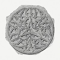 Celtic badge drawing, vintage illustration psd. Free public domain CC0 image.