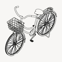 Bicycle clipart, vintage hand drawn vector. Free public domain CC0 image.