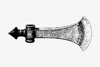 Axe head clipart, vintage hand drawn vector. Free public domain CC0 image.