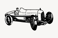 Classic car clipart, vintage hand drawn vector. Free public domain CC0 image.