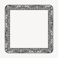 Flourish frame clipart, vintage hand drawn vector. Free public domain CC0 image.