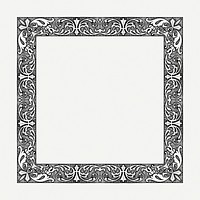 Flourish frame drawing, vintage illustration psd. Free public domain CC0 image.