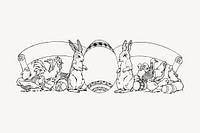 Easter banner clipart, vintage hand drawn vector. Free public domain CC0 image.