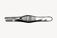 Tweezers clipart, vintage hand drawn vector. Free public domain CC0 image.