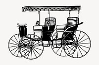 Old carriage clipart, vintage hand drawn vector. Free public domain CC0 image.