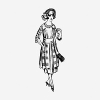 Retro women's fashion vintage illustration. Free public domain CC0 image.