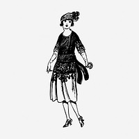 Jazz era fashion vintage illustration. Free public domain CC0 image.