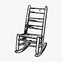 Rocking chair clipart, vintage hand drawn vector. Free public domain CC0 image.