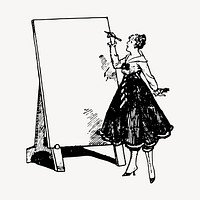 Blank board clipart, vintage hand drawn vector. Free public domain CC0 image.