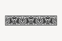 Ornamental border clipart, vintage hand drawn vector. Free public domain CC0 image.