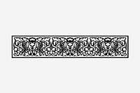 Ornamental divider vintage illustration. Free public domain CC0 image.