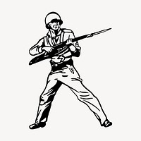 Soldier clipart, vintage hand drawn vector. Free public domain CC0 image.