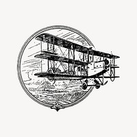 Triplane clipart, drawing illustration vector. Free public domain CC0 image.