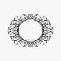 Elliptical frame clipart, drawing illustration vector. Free public domain CC0 image.