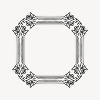 Garland frame clipart, drawing illustration vector. Free public domain CC0 image.